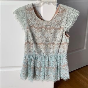 Maeve top, xs blue lace Anthropologie